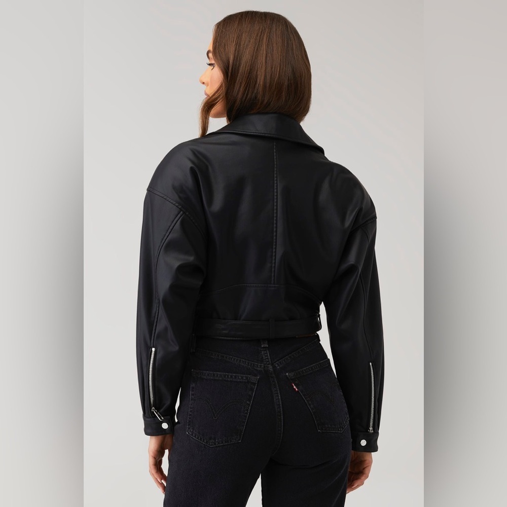 Lamarque Dani Moto Jacket Sz M Faux Leather Soft Pocket Zip Up Jacket - Picture 2 of 12
